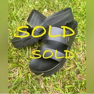Reef Black Leather Sandals ~9